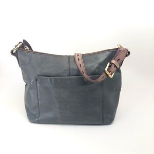 Hobo the Original International Charlie Purse Shoulder Bag Gray Soft Leather